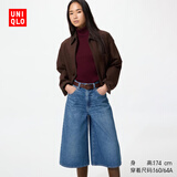 优衣库牛仔裙裤/水洗产品女装男装阔感裙裤新款488694 487976 487976/65宝蓝色 25 /160/64A