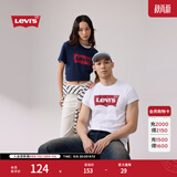 Levi's李维斯情侣美式宽松印花时尚简约舒适潮流纯棉圆领短袖T恤 白色 002A0-0000 L