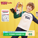 李维斯（Levi's）儿童装长袖T恤秋季新款男童女童上衣宝宝打底衫 糖果白 120 /60 【建议身高110-116cm】