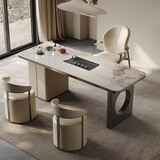 轻奢岩板茶台桌办公室功夫泡茶桌椅小户型现代简约阳台茶桌椅组合 12mm香奈儿岩板茶台 1.2M单桌