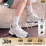 卡帕（Kappa）女鞋百搭老爹鞋女2026新款轻便休闲鞋软底增高运动鞋子女 经典白/海昌蓝 38