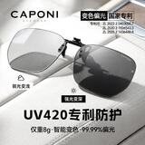 CAPONI近视墨镜夹片男士变色偏光太阳镜开车驾驶防眩光防紫外线日夜两用