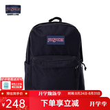 JANSPORT杰斯伯书包轻便双肩包男女旅行包简约背包电脑包学生校园 4QUE008爵士黑-侧袋+隔层