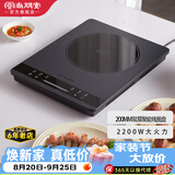 尚朋堂 电磁炉家用多功能大功率炫彩面板大线圈电磁灶火锅电炉灶套装2200W大面板 典雅灰【新上市】