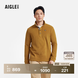 AIGLE艾高抓绒衣经典款POLARTEC户外保暖休闲半拉链上衣男 烟草色 BE483 M (175/92A)