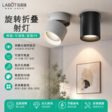 拉伯塔可调角度led射灯背景墙明装可折叠免开孔桶灯客厅玄关天花灯筒灯 【可旋转折叠】全光谱20W中性光 【白壳射灯】