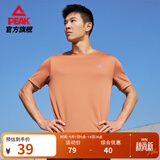 匹克运动速干衣短袖t恤男秋季新品跑步健身上衣冰丝吸湿透气冰感短袖 秋桔色【速干C款】 XL (180)
