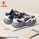 乔丹小千禧运动鞋女鞋皮面防水休闲鞋复古老爹鞋轻便厚底增高跑步鞋女
