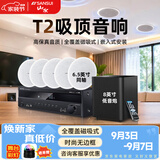 山水（SANSUI）T2 嵌入式吸顶音响音箱 5.1家庭影院音响套装  吊顶喇叭 音箱功放家用商用 家庭吸顶音响客厅环绕 T3【900W功放+6.5喇叭*5+8吋+话筒】