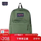 JANSPORT杰斯伯书包轻便双肩包男女旅行包简约背包电脑包学生校园 4QUTKM1军绿色-带侧边袋