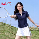 班尼路（Baleno）收褶polo短袖t恤女2026夏新款时尚休闲亲肤舒适透气正肩显瘦上衣