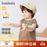 巴拉巴拉婴儿t恤宝宝打底衫女童上衣男短袖夏季全棉可爱 时尚棕-背心款 100
