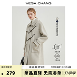 VEGA CHANG牛角扣呢子大衣女冬2025年学院风加厚毛呢大衣 燕麦色长款（160以上推荐） S