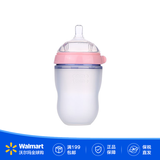 可么多么（como tomo）婴幼儿宽口径防胀气硅胶奶瓶（3-6个月）葫芦形250ml【沃尔玛】 粉色 250ml 3-6月 2个装