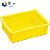 固乡加厚塑料物流周转箱 零件盒 分类筐 工具箱 储物箱 收纳箱 （小方盒）X3# 黄色 255*170*75mm