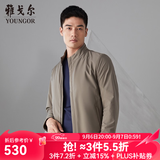 雅戈尔【丝柔内里】单行政夹克男立领茄克保暖耐穿舒适透气男士上衣外套 VJJK409947YQA卡其 XL 180/100A