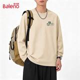班尼路（Baleno）男士纯棉长袖T恤2026春秋季新款宽松男装上衣服潮流打底衫卫衣男
