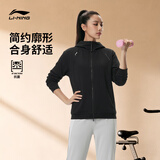 李宁拉链卫衣女子春秋健身连帽开衫时尚潮流休闲运动上衣外套AWDW396