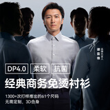 十如仕衬衫男长袖高端白衬衣纯棉高纱支免烫抗皱商务休闲正装  301 鸽子灰常规版 均码 41/84【175/96A】