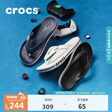 CROCS卡骆驰贝雅卡骆班人字拖运动拖鞋男鞋女鞋居家人字拖|205393 黑色/白色-066 36 /37(220mm)