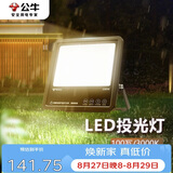 公牛（BULL）LED投光灯户外路灯庭院灯露营灯 IP65防水高亮度100W-3000K暖白光