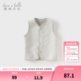 戴维贝拉（DAVE＆BELLA）婴儿马甲儿童上衣男童坎肩洋气宝宝衣服女童背心冬季新款童装 浅灰色【DB4237450-B】 100 cm（建议身高90-100cm）