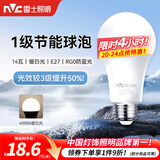 雷士（NVC）灯泡led超亮E27螺口高亮节能灯泡家用商用省电球泡光源 【1级能效】14W-E27暖白光4000K