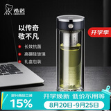 希诺抗菌双层玻璃杯2026新款茶水分离泡茶杯子男教师节礼物XN-628L