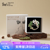 She's茜子头饰撞色滴油栀子花边夹发卡时尚刘海发夹七夕情人节礼物