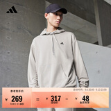 adidas休闲加厚毛圈连帽卫衣套头衫男女秋冬阿迪达斯官方轻运动   金属灰   M