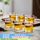 忆壶茶（YIHUTEA） 玻璃杯子耐热小品茗杯茶具配件加厚功夫花茶杯套装家居办公水杯 6只装套组 （100ml）