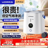 UORRIS德国欧瑞氏空气净化器 无雾加湿净化一体机 除甲醛除烟味PM2.5鼻炎母婴桌面办公室小型卧室负离子 【负离子版|柔月白】无雾加湿|除醛除敏99.9%