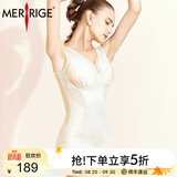 美人计（MERRIGE）美人计|收腹提臀 塑身美体衣轻薄透气V领塑形连体衣|merrige官方 优雅雅黑 3XL (建议体重125-135斤)