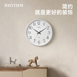 丽声（RHYTHM）静音客厅挂钟现代简约创意挂表时钟卧室表挂墙32cm白CMG529XC03