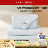 水星家纺蚕丝被100%蚕丝子母被宿舍冬季加厚冬被芯约6.2斤150cm×210cm