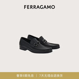 菲拉格慕（Ferragamo）男士黑色Gancini扣饰莫卡辛鞋 0642848_3E _80 礼物送男友