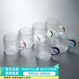 忆壶茶（YIHUTEA） 玻璃杯子耐热小品茗杯茶具配件加厚功夫花茶杯套装家居办公水杯 锤纹6色杯（120ml）