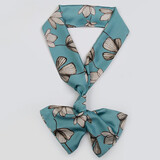 达芬奇密码旗舰围巾女细窄仿长条丝小丝巾细长春秋款长款领巾时尚洋气丝带 风华杏语 蓝色