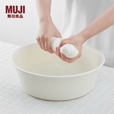 MUJI 聚丙烯热水盆 脸盆洗衣盆家用加厚盆 泡脚盆 MB08CC2S 白色中 外口径320mm*高105mm/约5.8L