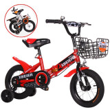 XBEIER   儿童自行车男女小孩单车可折叠2-10岁宝宝童车脚踏车 普通辅助轮折叠款红色 12寸适合80-1米身高