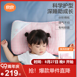 良良儿童枕头3-6岁抑菌排汗透气宝宝幼儿园夏季凉枕粉格(双枕套)