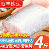 往牧舟山小眼带鱼段 雷达网带鱼中段 东海野生刀鱼 冷冻生鲜鱼类 【超大中段】舟山带鱼净重4斤