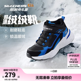 Skechers斯凯奇儿童秋冬休闲男女童二棉鞋轻质加绒保暖靴405222L/302583L 男童/黑色/宝蓝色/BKRY 34