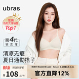 ubras【虞书欣同款】夹心软支撑小胸聚拢光面无痕内衣女无钢圈文胸罩 【明星同款】燕麦奶色 M  75A/75B