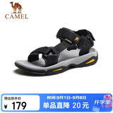 骆驼（CAMEL）户外沙滩鞋凉鞋涉水平底凉鞋男 A822162412 黑色 44