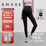 嫚熙（EMXEE）孕妇打底裤秋季新款孕期瑜伽裤孕妇裤托腹裤提臀裤孕妇装黑色
