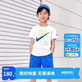NIKE   耐克男女童纯棉短袖T恤+短裤2件套装夏季新款短袖套装 奥海蓝（1259） 150 /72 【建议身高140-152cm】