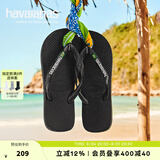 havaianas哈唯纳Brasil Logo巴西元素夹脚人字拖夏情侣拖鞋 1069-墨黑色 41-42 巴西码