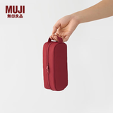MUJI锦纶笔袋 文具盒文具袋简约立体铅笔盒大容量尼龙收纳袋旅行便携 新品开学季NDV4CC3A 红色 宽19*高８*厚6.5cm