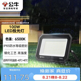 公牛（BULL）LED投光灯户外庭院工厂园林灯露营灯 IP65防水等级100W-6500K白光